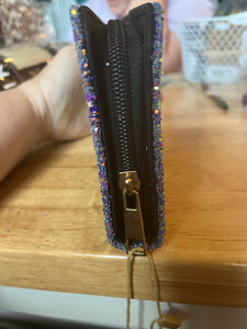 Multi color glitter wallet