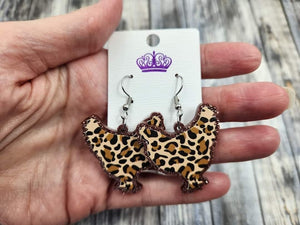 Acrylic print dangle earrings