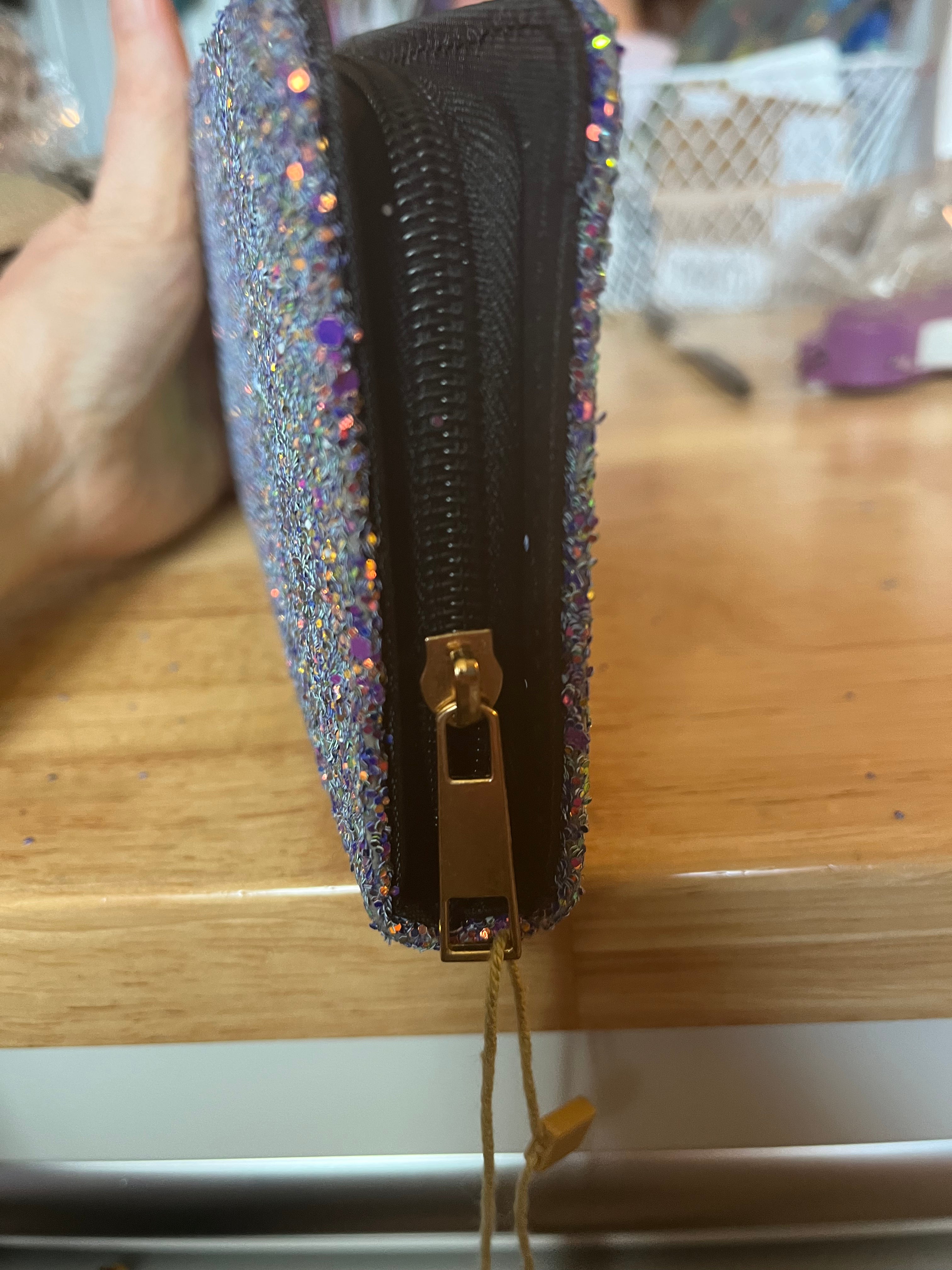 Multi color glitter wallet